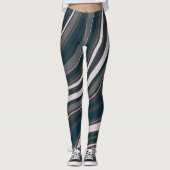 Leggings Moderne pour femmes rustique bleu & gris (Devant)