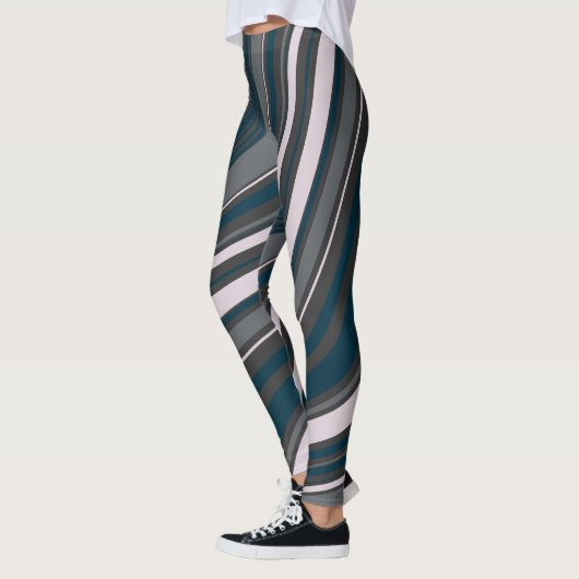 Leggings Moderne pour femmes rustique bleu & gris (Gauche)