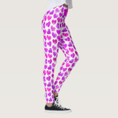 Leggings Moderne Purple Rose Doodled Hearts Valentine Nom (Droite)