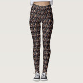 Leggings Moderne Rétro Motif Brun (Devant)