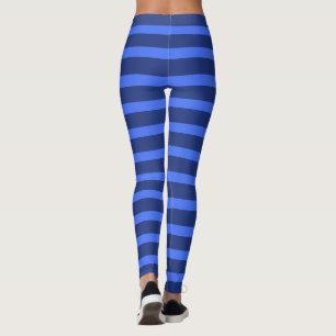 Leggings Moderne simple bande à deux tons bleu géométrique