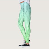 Leggings Moderne simple ombre pastel bleu menthe vert (Gauche)