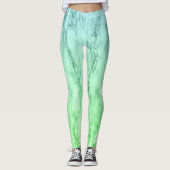 Leggings Moderne simple ombre pastel bleu menthe vert (Devant)
