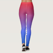 Leggings Moderne sport monogrammed rouge dégradé bleu (Dos)