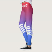 Leggings Moderne sport monogrammed rouge dégradé bleu (Gauche)