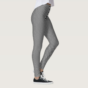 Leggings Moderne, tendance, chic, rayures blanches noires