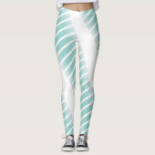 Leggings Moderne tendance Elégant Vert Blanc Chic Modèle (Devant)