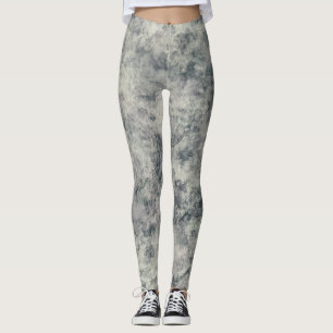 Leggings Moderne Texturé Abstrait Gris Lavande Sauge Vert
