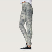 Leggings Moderne Texturé Abstrait Gris Lavande Sauge Vert (Gauche)