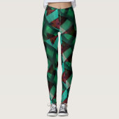 Leggings Moderne -Vert -Brown-Très Nice (Devant)