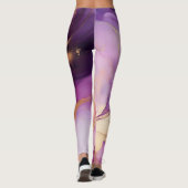 Leggings modernes abstraits rose violet et or (Dos)