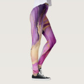 Leggings modernes abstraits rose violet et or (Droite)