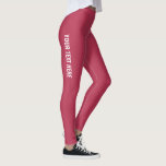 Leggings modernes Ajouter un texte image Viva Mage<br><div class="desc">Personnalisé Ajouter Votre Nom De Texte Image Logo Moderne Élégant Modèle Viva Magenta Leggings.</div>