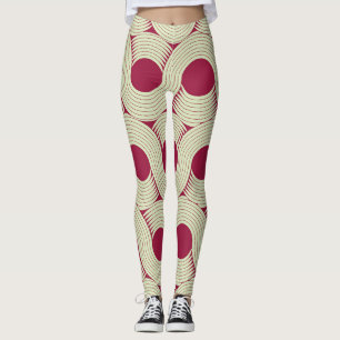 Leggings Moebius Stripe : Carrelage rouge-vert infini