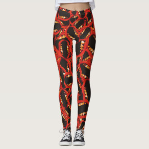 Leggings Moins épais motif graphique bouche ouverte aléatoi