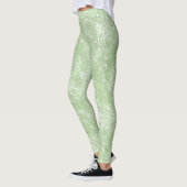 Leggings Moire de soie petit Motif en vert citron (Gauche)