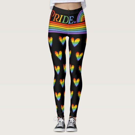 Leggings Mois de fierté Rainbow LGBTQ Amour (Devant)