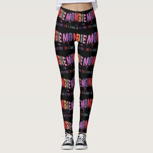 Leggings Mombie Zombie Avec Enfants Femmes (Devant)