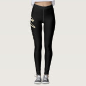 Leggings Mona or blanc écriture manuscrite (Devant)