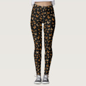 Leggings Monarch Butterflies Black Whimsical Patterned (Devant)