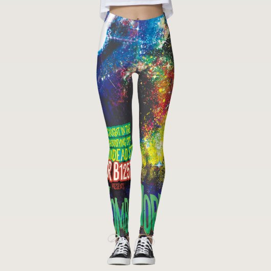 Leggings Mondes Zombie Galaxie d'Halloween (Devant)