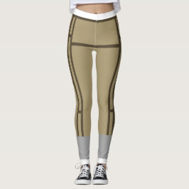 Leggings Mondriaan Geïnspireerd Beige Brown 1