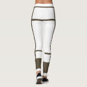 Leggings Mondriaan Geïnspireerd Wit Bruin 4 (Achterkant)