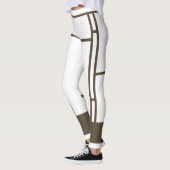 Leggings Mondriaan Geïnspireerd Wit Bruin 4 (Links)
