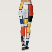 Leggings Mondrial Composition Rouge Jaune Bleu Noir (Dos)