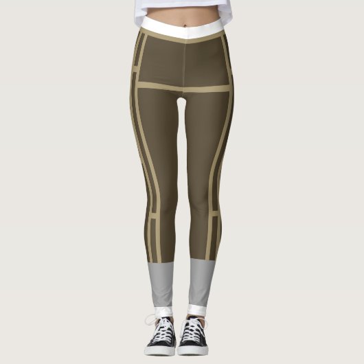 Leggings Mondrian Brown Beige 2 (Voorkant)