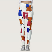 Leggings Mondrian - Composition en couleur A (Devant)