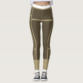 Leggings Mondrian Geïnspired Brown Beige 3
