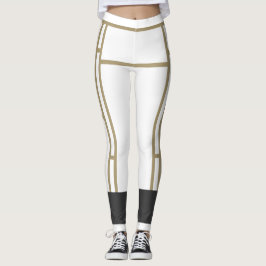 Leggings Mondrian Geïnspired White Beige 2