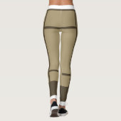 Leggings Mondrian Geïnspireerd Beige Brown 3 (Achterkant)