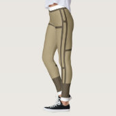 Leggings Mondrian Geïnspireerd Beige Brown 3 (Links)