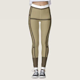 Leggings Mondrian Geïnspireerd Beige Brown 3
