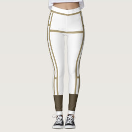 Leggings Mondrian Geïnspireerd White Beige 3
