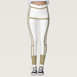Leggings Mondrian Geïnspireerd White Beige 4