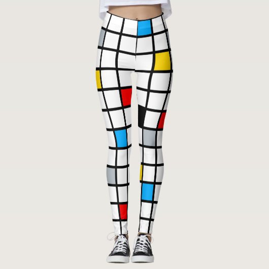 Leggings Mondrian géométrique Composition minimaliste moder (Devant)