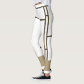 Leggings Mondrian Inspiré Blanc Brown 3 (Gauche)