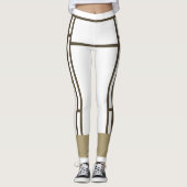 Leggings Mondrian Inspiré Blanc Brown 3 (Devant)