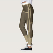 Leggings Mondrian Inspiré Brown Beige 3 (Gauche)