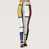 Leggings Mondrian Peinture Rouge Plane Jaune Noir Gris Bleu (Dos)