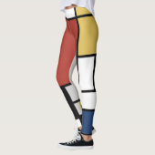 Leggings Mondrian Peinture Rouge Plane Jaune Noir Gris Bleu (Gauche)