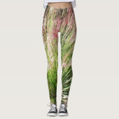 Leggings Monet inspiré rose et vert Herbe boueuse Abstrait (Devant)