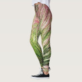 Leggings Monet inspiré rose et vert Herbe boueuse Abstrait (Gauche)