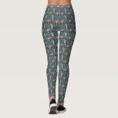 Leggings Monkey Pattern Design Blue  (Dos)