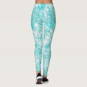 Leggings Monnaie bleu et Marbre blanc texture (Dos)