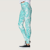 Leggings Monnaie bleu et Marbre blanc texture (Gauche)
