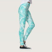 Leggings Monnaie bleu et Marbre blanc texture (Droite)